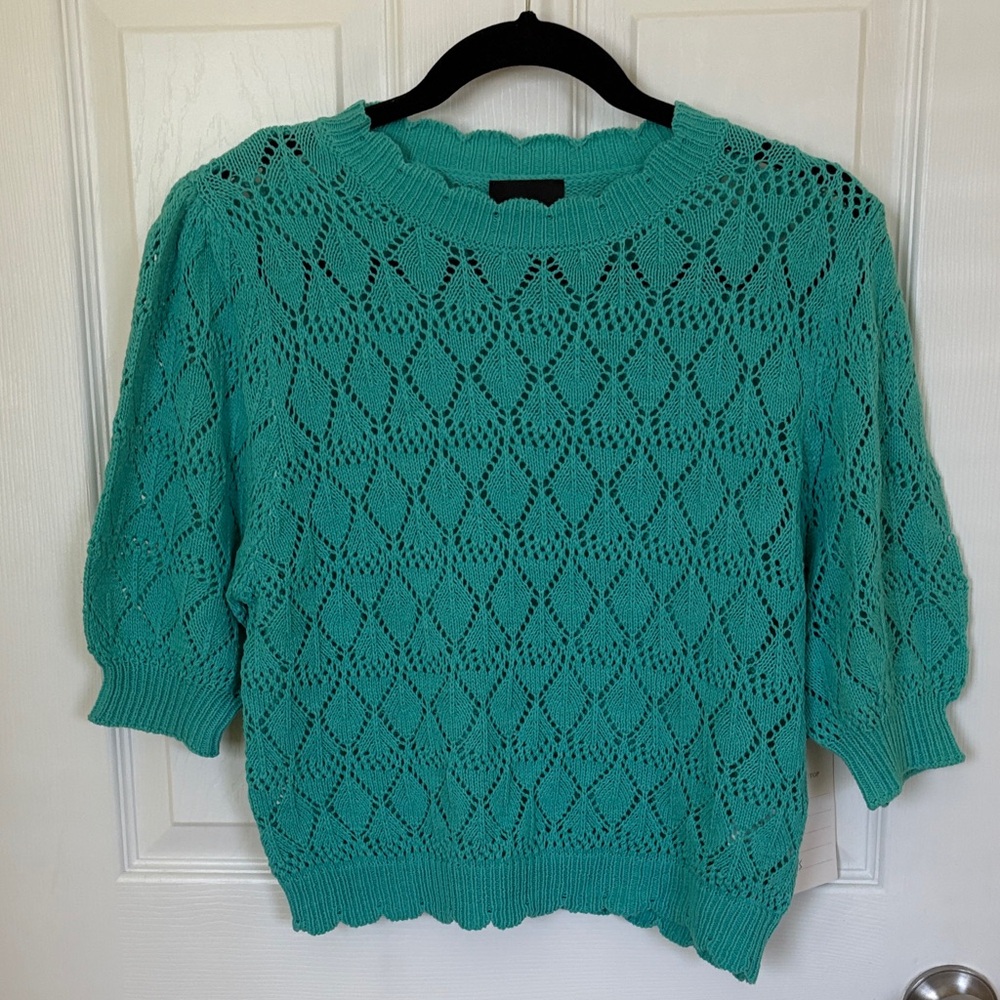 Women's Lumiere Teal Knit Sweater Size Medium